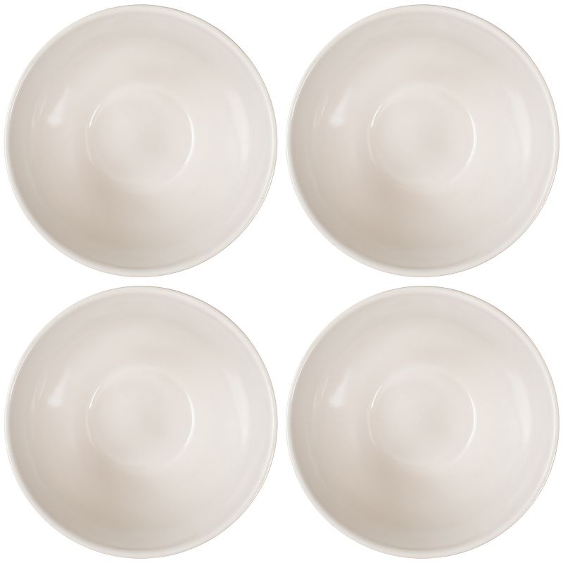Elanze Designs Dimpled Ceramic 5.5 inch Contemporary Serving Bowls Set of 4, White, 3 of 7