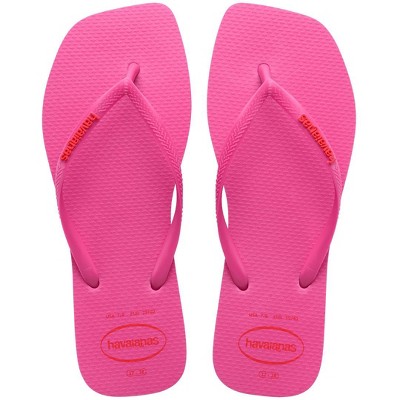 Havaianas Women's Slim Square Logo Pop Up Flip Flops - PINK, 7-8