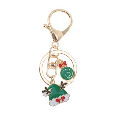 Unique Bargains Christmas Keychain Double Ring Lobster Clasp Zinc Alloy Multi-colored 3.15" 1 Pc