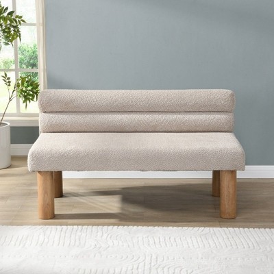 NicBex Upholstered Bench,51.5 inch Dining Bench with Rubber Wood Legs,Modern Ottoman for Living Room,Entryway,Kitchen