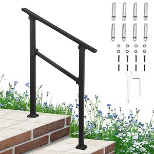 COZONY Metal Handrails for Outdoor Steps, Adjustable Stair Railing with All-Weather Coating, Heavy Duty Hand Rail Kit for Porch, Stairs, Balcony - 1 of 4