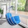 Aluminum Egg Chair; Hanging Swing Chair with Thickness Cushion for Indoor; Outdoor; Garden; Patio - 3 of 4