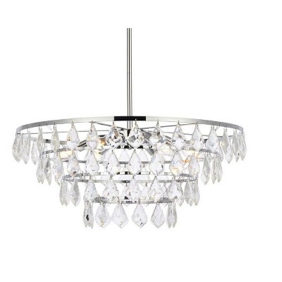 Ella 24'' Chrome Crystal Pendant Light