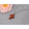 Natural Stone Cross Necklace Charm Cross Birthstone Pendant Quartz Healing Crystal Jewelry, Red Rock - 2 of 4