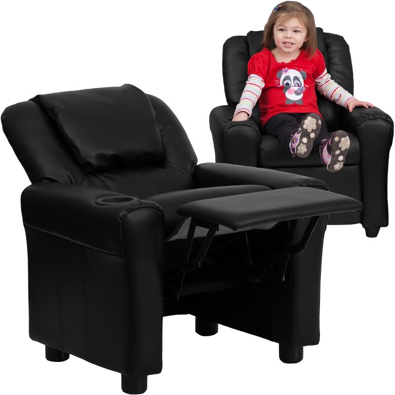 Flash Furniture Contemporary Kids Recliner with Cup Holder and Headrest, 4 of 12