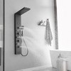 BWE 8-Jet Rainfall Shower Tower Shower Panel System with Waterfall Shower Head Shower Wand in Black - 4 of 4