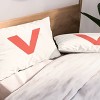 Deny Designs King April Lane Art Block Red Monogram V Microfiber Printed Pillow Sham - 2 of 3