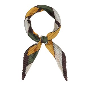 Allegra K Women's Retro Pleated Plaid Rhombus Head Neck Scarves Checkered Neckerchief - 1 of 4