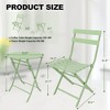 3-Piece Outdoor Bistro Set, Foldable Steel Table & 2 Chairs, Rust-Resistant Patio Café Set for Balcony, Porch, or Garden – 330lb Capacity - 2 of 4