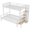 YOOCOZZ Twin Over Full Metal Bunk Bed with Storage Staircase and Built-in Small Wardrobe - 2 of 4