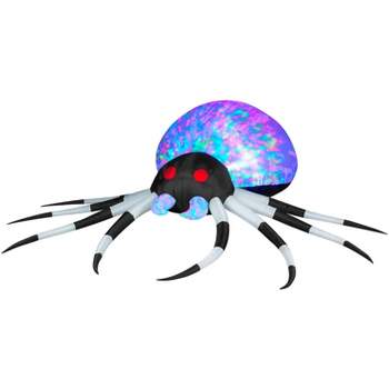 Gemmy Projection Airblown Inflatable Kaleidoscope Black/White Spider (RGB), 2.5 ft Tall, Multicolored