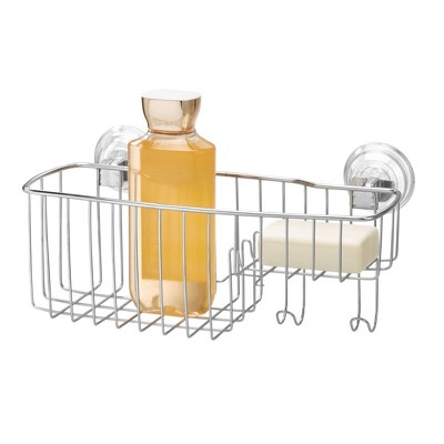 Silver Stainless Steel Suction Mount Shower Basket