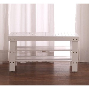 NicBex 35.5" Shoe Bench,Modern Ottoman with Storage Shelf for Living Room,Entryway - 1 of 4