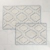 Diamond Trellis Boho Chic Textured Machine Washable Bath Rugs, Set of 2 by Blue Nile Mills - 2 of 4