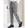 Lars Amadeus Men's Casual Slim Fit Flat Front Skinny Plaid Dress Pants - 2 of 4