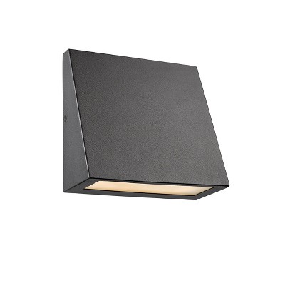 Chloe Lighting Bronx Contemporary Led Light Textured Black Outdoor Wall Sconce 6" Tall