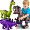 TEMI 3 Pack Electrical Walking Dinosaur Toys for Toddlers 3-4 Years with Sound and Light Up, Toddler Robot Dinosaur, Brachiosaurus - 2 of 3
