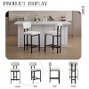 Bar Stools Set of 2, 26 Inch Modern Upholstered Fabric Bar Height Bar Stools white - 4 of 4