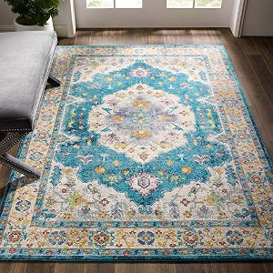 Modway Success Anisah Distressed Floral Vintage Medallion 5x8 Area Rug - 1 of 4