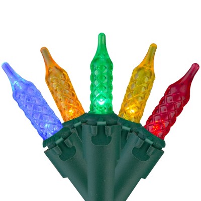 Brite Star Set of 70 Multi-Color LED M5 Icicle Christmas Lights – 10ft Green Wire