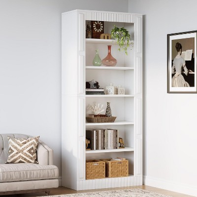 Tribesigns 73" White Modern 6-Tier Wood Bookcase
