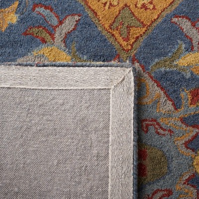 Handmade Blue Wool Tufted Rectangular Area Rug 5' x 8'