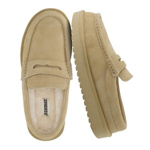 CUSHIONAIRE Ollie Cozy Genuine Suede Clogs for Women, Comfortable Slip-On Mule Loafers with Faux Fur Lining, Memory Foam & Durable Rubber Sole - 1 of 4