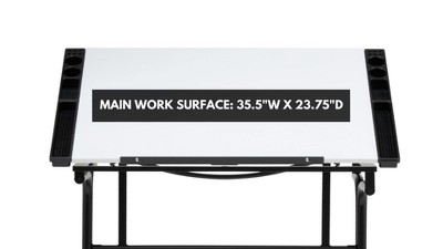 Futura Black Tempered Glass Adjustable Craft Desk