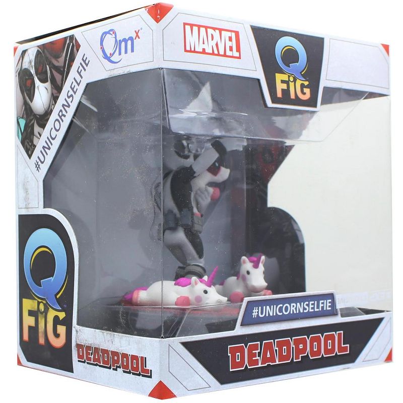 Quantum Mechanix Marvel 3.5 Inch Q-Fig Mini Figure | X-Force Deadpool Unicorn Selfie, 2 of 4