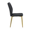 SEVOBAL Dining Chairs Set of 4 Middle Ages Modern Chair PU Cushion and Gold Legs, Suitable for Restaurants, Living Rooms, Black, 17.9"*16.9"*34.3" - 4 of 4