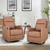 Set of 2 Ofelia Wooden Upholstery Wingback Swivel Recliner for Bedroom and Living Room |Artful Living Design-CAMEL - 2 of 4