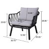 Modern Outdoor Plastic Armchair Set of 2, Weather-Resistant Patio Chairs with Waterproof Cushions for Garden-3irtyhousy - 4 of 4