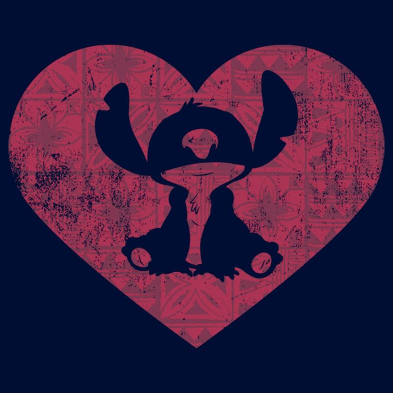 Boy's Lilo & Stitch Valentine's Day Heart Distressed T-Shirt, 2 of 5