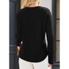 Women's V-Neck Long Sleeve Top Loose Fit Casual Shirt with Pocket Soft Breathable Fabric Comfortable Daily Wear Blouse - 4 of 4
