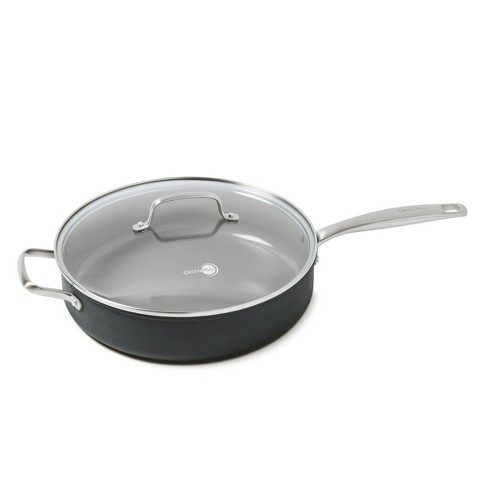 Greenpan Chatham 5 Qt Hard Anodized Healthy Ceramic Nonstick Covered Helper  Handle Skillet Gray : Target
