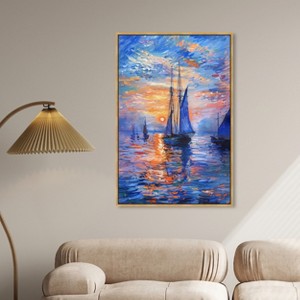 Art Remedy Night Sea Breeze Sailing Wall Art Framed - 1 of 4