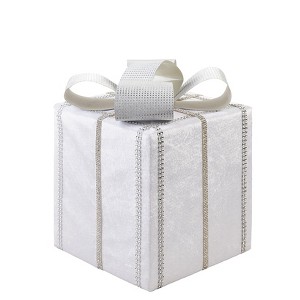 The Lakeside Collection Metallic White Presents - Small Metallic White Present - 1 of 4