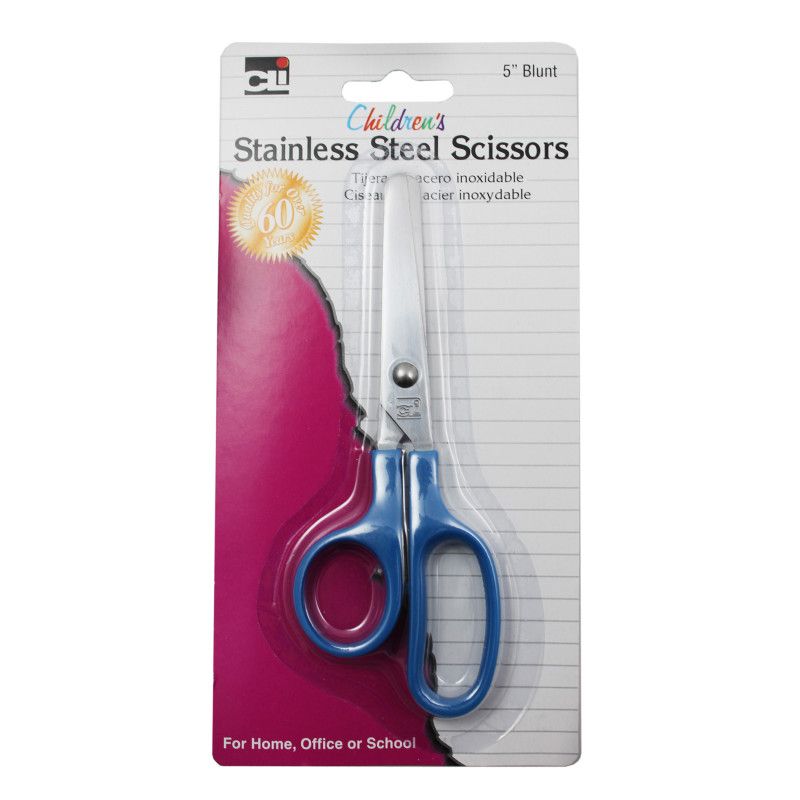 Charles Leonard Children's Scissors, Blunt Tip, 5", Stainless Steel, Assorted Colors, 1 of 2