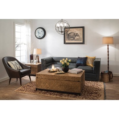 Mariner Adjustable Wood Tripod Floor Lamp with Burlap Shade