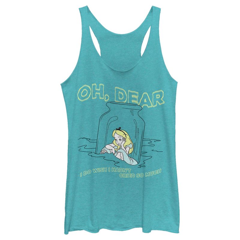 Women's Alice in Wonderland Oh, Dear Cried So Much Quote Racerback Tank Top, 1 of 5