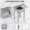 36 inch Stainless Steel Single Bowl Kitchen Prep & Utility Sink With Worktop Freestanding - image 2 of 4