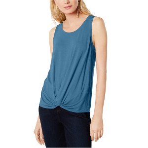 I.N.C International Concepts Womens Twist Front Tank Top, Blue, Medium - 1 of 1