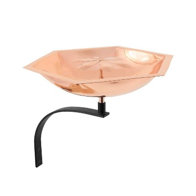 11.7" Hexagonal Bee Fountain and Birdbath with Wal Mount Bracket Copper Plated Finish - ACHLA Designs
