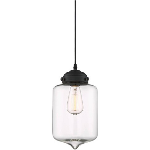 Possini Euro Design Calico Black Mini Pendant 7 Wide Farmhouse