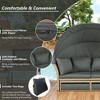 57" Outdoor Patio PE Rattan Round Daybed Sunbed with Retractable Canopy and 4 Pillows - 4 of 4