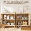 Sideboard Buffet Kitchen Storage Cabinet with Rattan, Cabinet with Ample Storage Space - 4 of 4