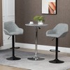 HOMCOM Adjustable Bar Stools Set of 2, Swivel Barstools with Footrest and Back, PU Leather and Steel Round Base, for Kitchen Counter - 3 of 4