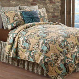 C&F Home Kasbah Beige Tan Paisley King Quilt - 1 of 4