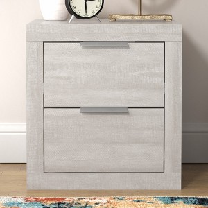 Galano Harlowin 2-Drawer Bedside Table Cabinet Nightstand w/Drawers Storage (20.3 in. × 16.3 in. × 18.9 in.) in Dusty Gray Oak, Knotty Oak - 1 of 4