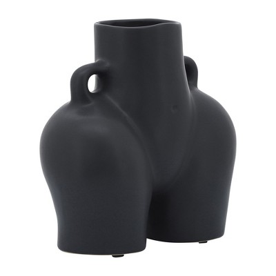 Sagebrook Home 8" Half Body Vase Contemporary Abstract Ceramic Body Shaped Flower Vase